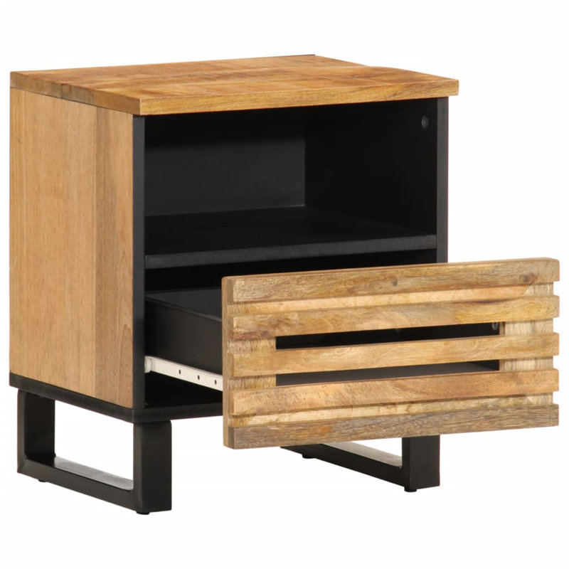 7 40cm W Steel Bedside Table, Brown