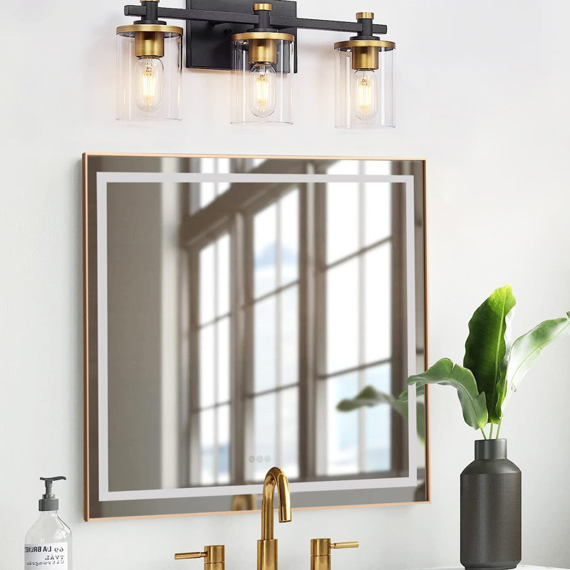 20"x28" Led Mirror Bathroom Vanity Mirror With Back Light,wall Mount Multifunctional Vanity Mirror,brushed Gold Aluminium Frame