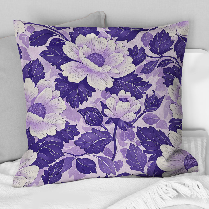 Flower Charm I - Glam Throw Pillow, 18"H x 18"W