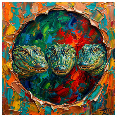 Abstract Crocodile Trio Bath Mat