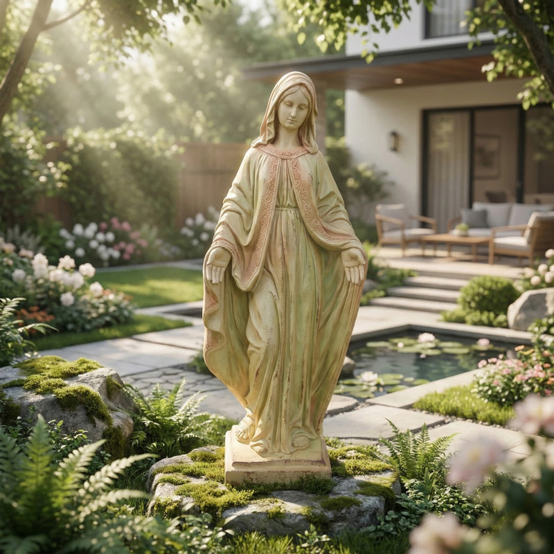 Statue de jardin 32 po., Our Lady of Grace (Antique Patina)