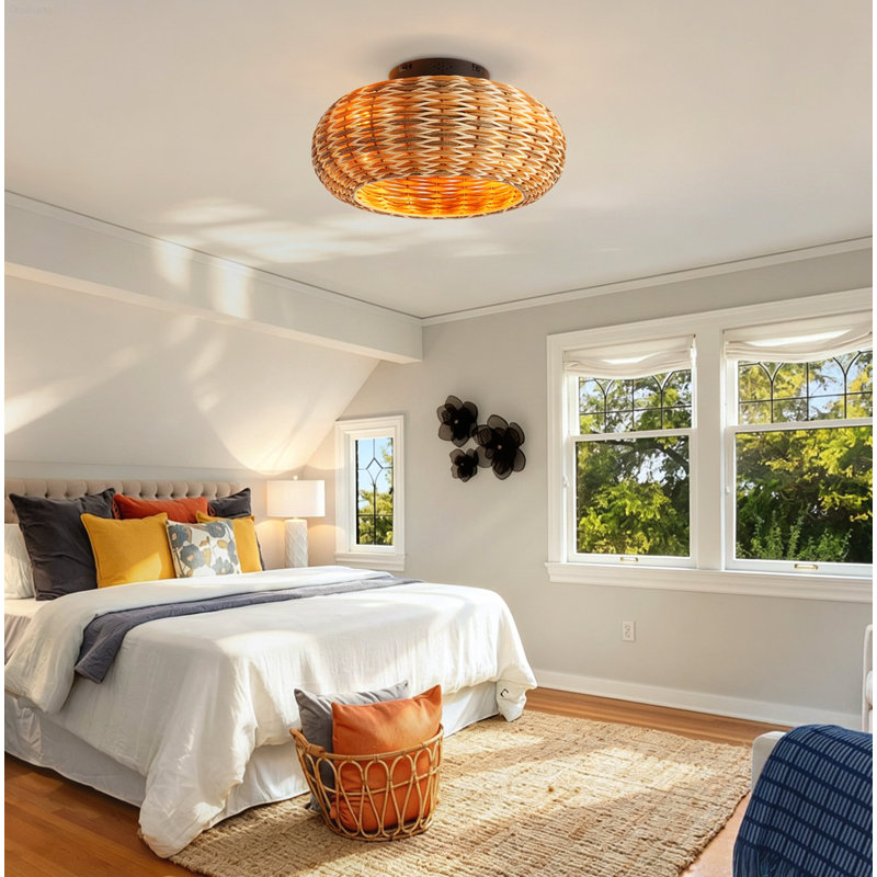 Ventilateur de plafond encastré avec moteur à courant continu Bohemian Farmhouse