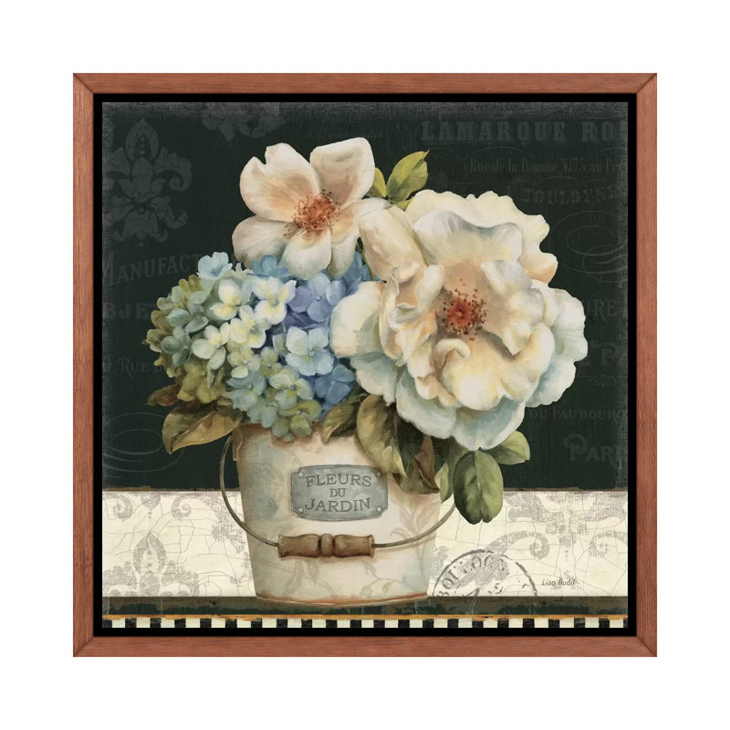 «French Vases I» par Lisa Audit - reproduction d'art, H 18 po x l 18 po x 1,5 po, Toile classique avec cadre brun