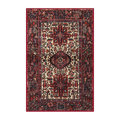 Tapis oriental brun / ivoire / rouge