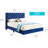 Transitional Full Upholstered Bed In Navy Blue