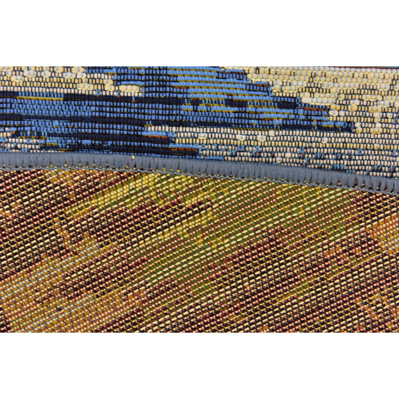 Tapis intérieur / extérieur bleu Tomlinson, Carré 6 pi 1 po
