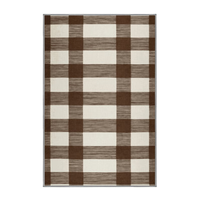 Machine Washable Horizontal Stripes Grey Area Rug