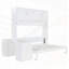 Grand lit escamotable mural avec bureau, tablettes de rangement et grandes armoires pour une utilisation polyvalente et peu encombrante-275115761