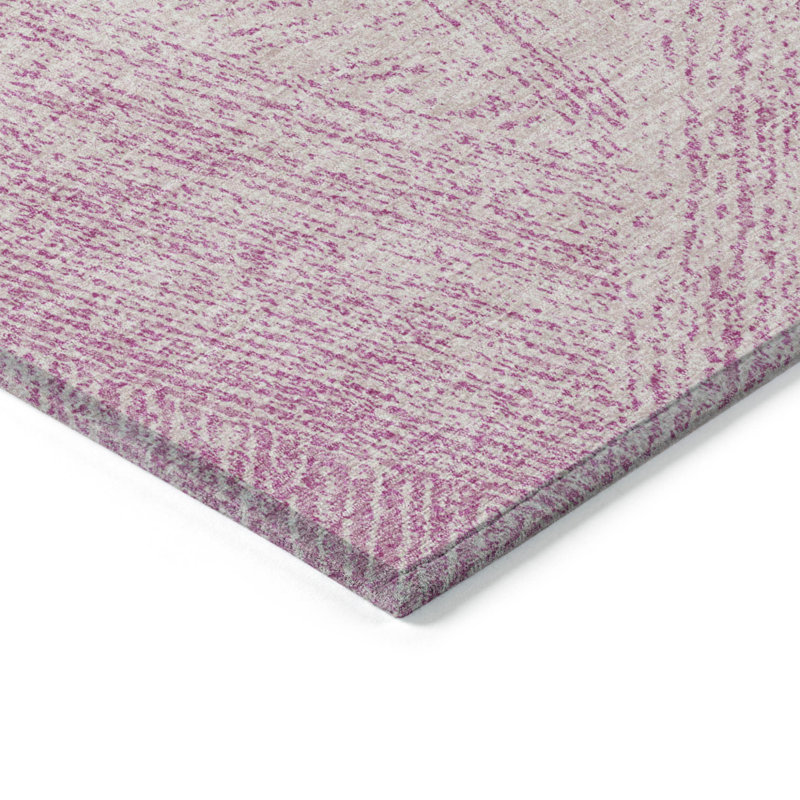 Tapis intérieur lavable abstrait rose 5 pi x 8 pi HomeRoots