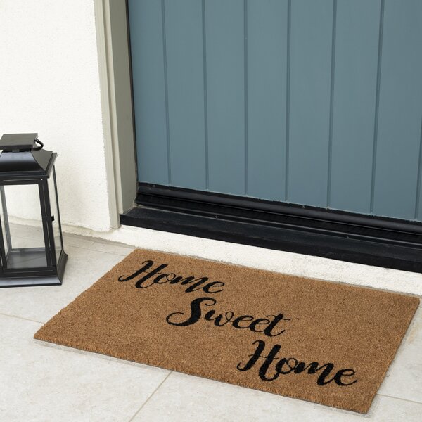 Mascot Hardware Home Sweet Home Minimalist Natural Coir Doormat With  Non-slip Backing