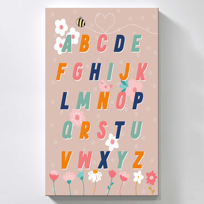 "Floral Alphabet" par Daniela Santiago, reproduction sur toile, H 30 po x l 18 po x P 1 po