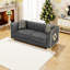 Ensemble de canapé chesterfield en velours capitonné avec 2 coussins et 2 coussins-1388065270
