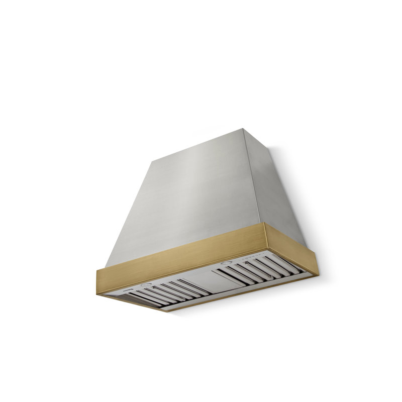 Euclid 36 X 30 Hood 600 CFM, Antique Brass, Stainless Steel