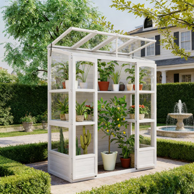 Walk-In Greenhouse With Folding Shelves & Anti-Tipping Design For Outdoor Garden
