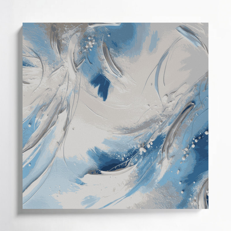 Lyrical Abstraction 92 Grey Canvas Wall Art, 32" H x 32" W