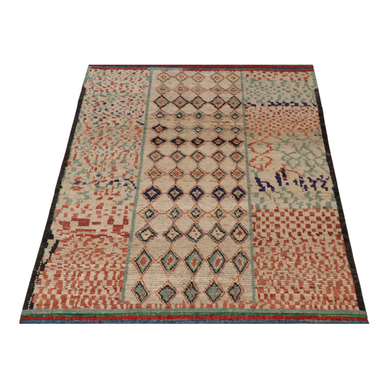 Moroccan Hand Knotted Area Rug, Rectangle 8' x 10'