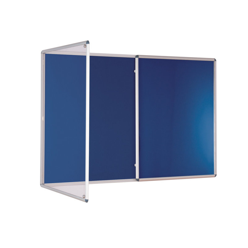 Wall Mounted Bulletin Board, Blue, 120 cm H x 240 cm W