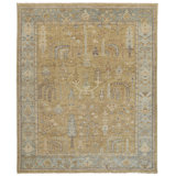 Carrington Wool Oriental Area Rug in Gold