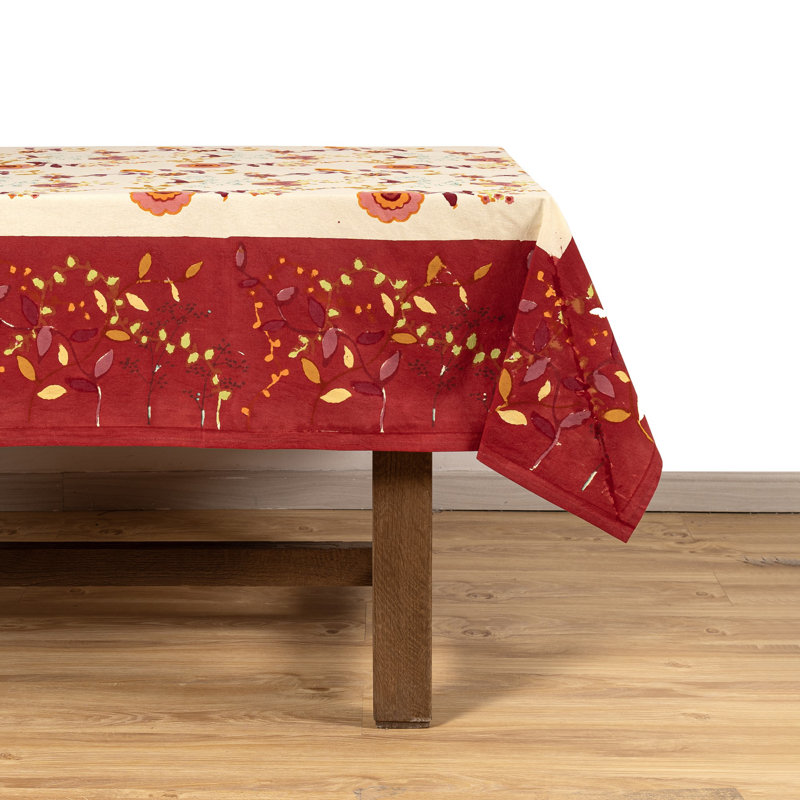 Treetop Handmade Floral Tablecloth, 71" W x 142" L, Multi