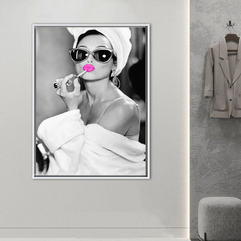 Print on Canvas, White, Framed Print without Mat, 30 cm H x 20 cm W