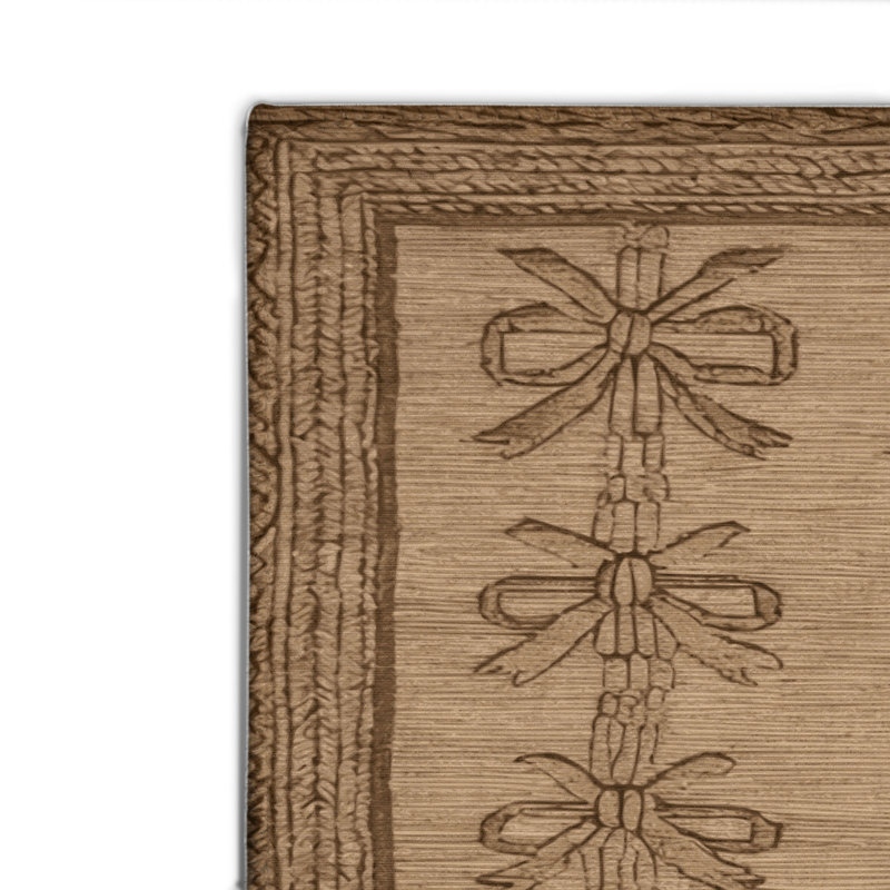 Tapis beige français d'intérieur et d'extérieur, Rectangulaire 2 pi x 3 pi