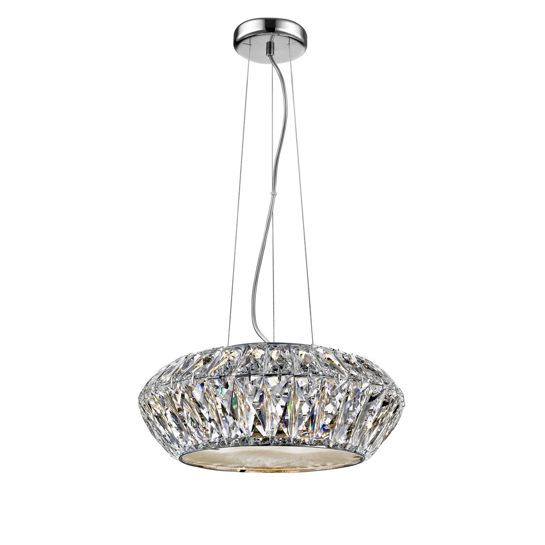 4 - Light Chrome LED Crystal Pendant
