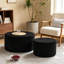 Ensemble de repose-pieds rond 2 pièces pour le salon, repose-pieds en velours côtelé moderne avec mousse haute densité (ensemble de 2)-207190197