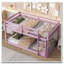 Lit superposé simple au-dessus d'un lit simple avec échelle, plateforme supérieure et inférieure en bois massif, avec lattes renforcées, rose-896834529