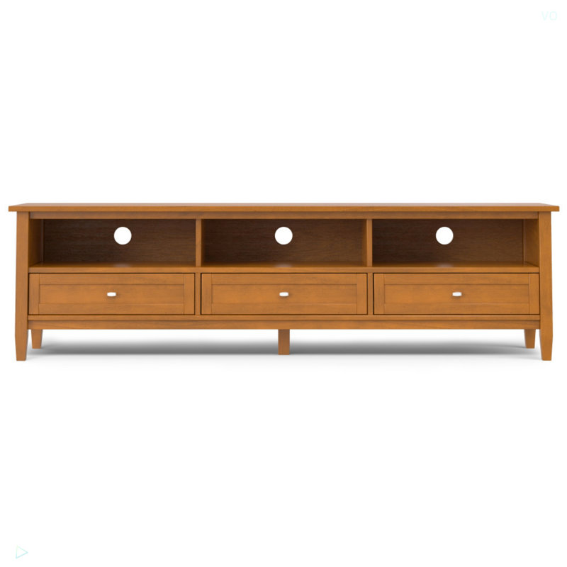 Meuble télé bas 72 po Warm Shaker, Marron clair