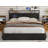 17 Stories Queen Size Lift Up Storage Bed, Metal Queen Platform Bed Frame with 2-Tier Storage Shelf Headboard & Charging Station, Solid Wood Slats, No Box Spring Needed, Easy Assembly, Wood Brown-212235051-212235054