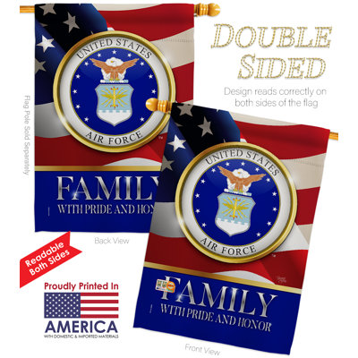 "us family" , décoration de polyester décoratif à 2 côtés 40 x 28 po ensemble de drapeau