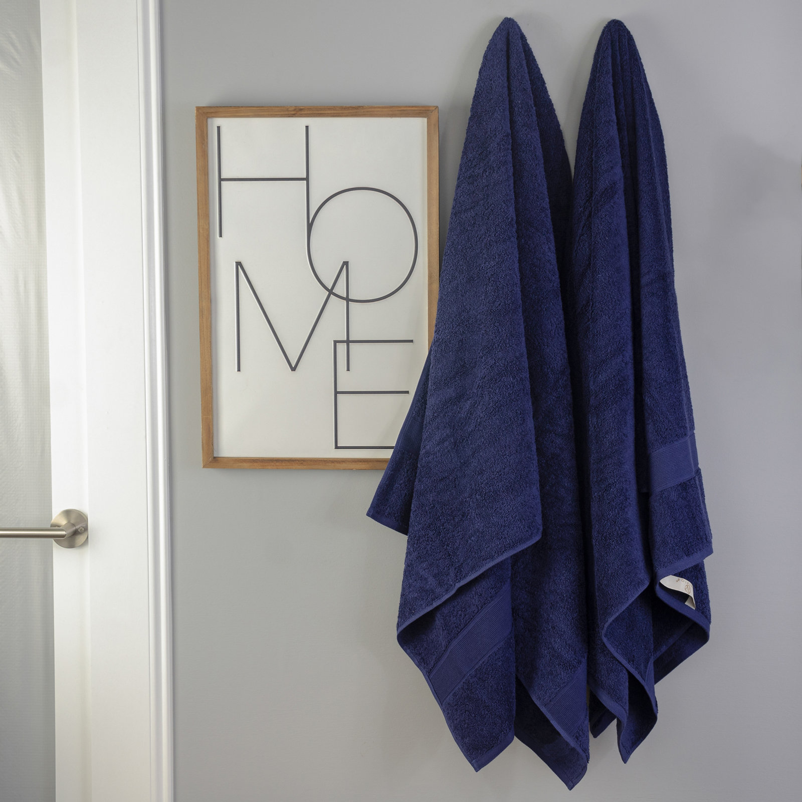 Organic Cotton Towel Set, Navy Blue, 2 Bath Sheet Set