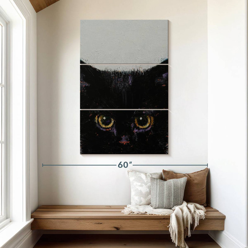 Brampt Black Kitten, 23" H x 14" W