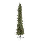 Home Heritage 9 Foot Pre-Lit Artificial Stanley Pencil Christmas Tree With Stand