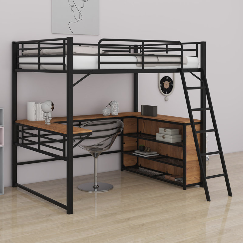 Lit mezzanine double Aitken Kids, Noir