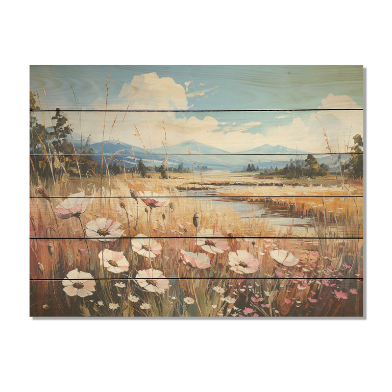 Art mural blanc sur bois de pin, H 30 po x l 40 po