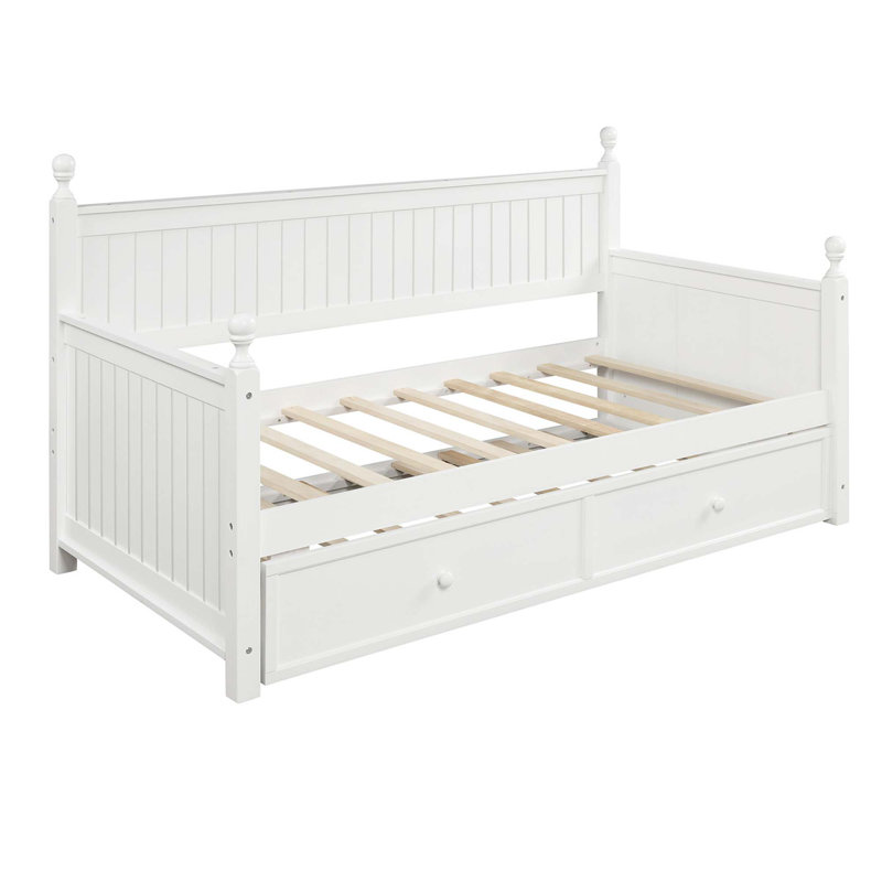 Lit de jour simple avec couchette Antonett, Blanc