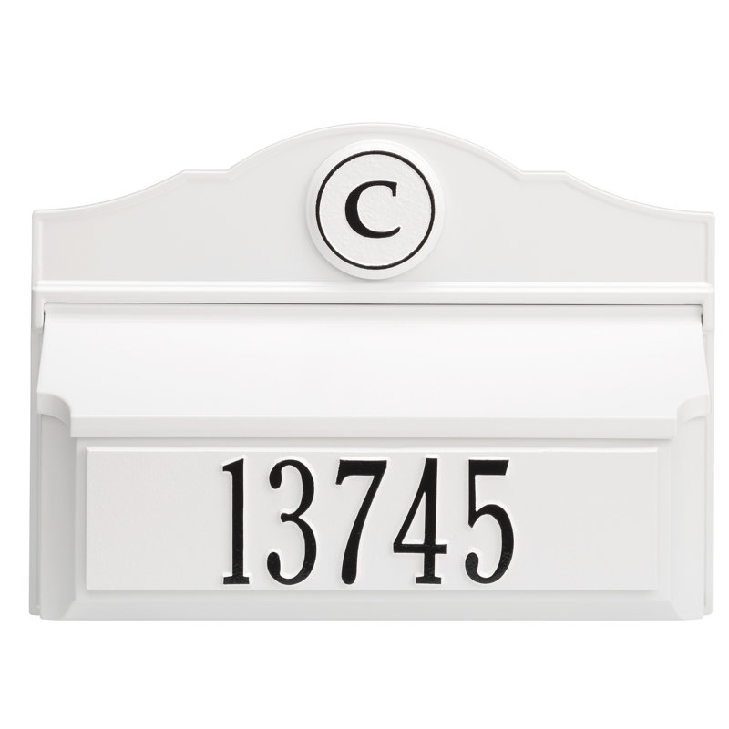 Wall Mounted Mailbox, White/Black, Yes