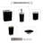 Maebrie 5-Piece Silver Dark Brown Embossed Bathroom Accessory Set - Elegant Christmas Gift Decor