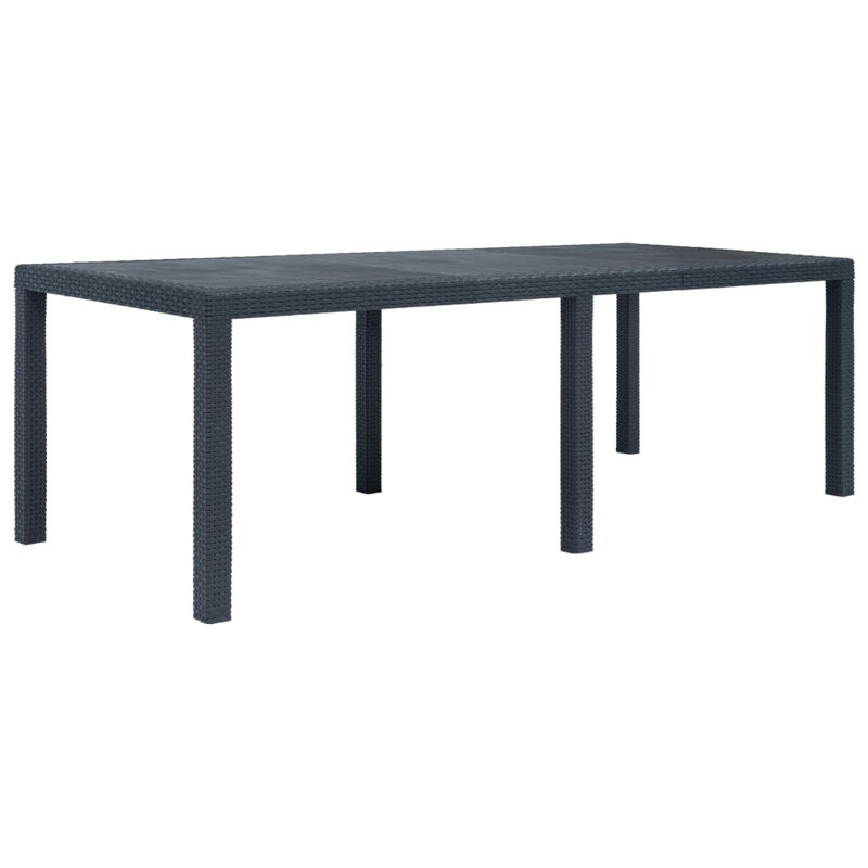 Rectangular Outdoor Dining Table , 220cm cm W 90cm cm D, Anthracite
