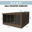 12x14ft Galvanized Steel Sloping Roof Wall Mounted Sunroom, Against Wall Solarium With Detachable Pvc Screen, Lockable Sliding Front And Side Doors