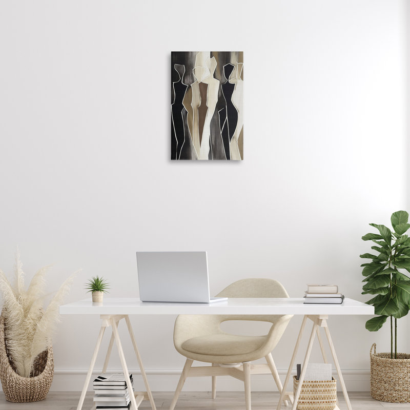Earthy People Silhouettes Canvas, conception par LSR Creative Studio, H 24 po x l 16 po