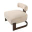 Fauteuil lounge Solven de style moderne du milieu du siècle, sans accoudoirs, avec piètement en bois courbé et coussin de dossier cylindrique, idéal pour le salon ou le coin lecture.-135338026-135338028