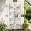 Panneau de clôture en fer, treillis décoratif blanc rétro, support pour plantes d'extérieur et barrière pour animaux