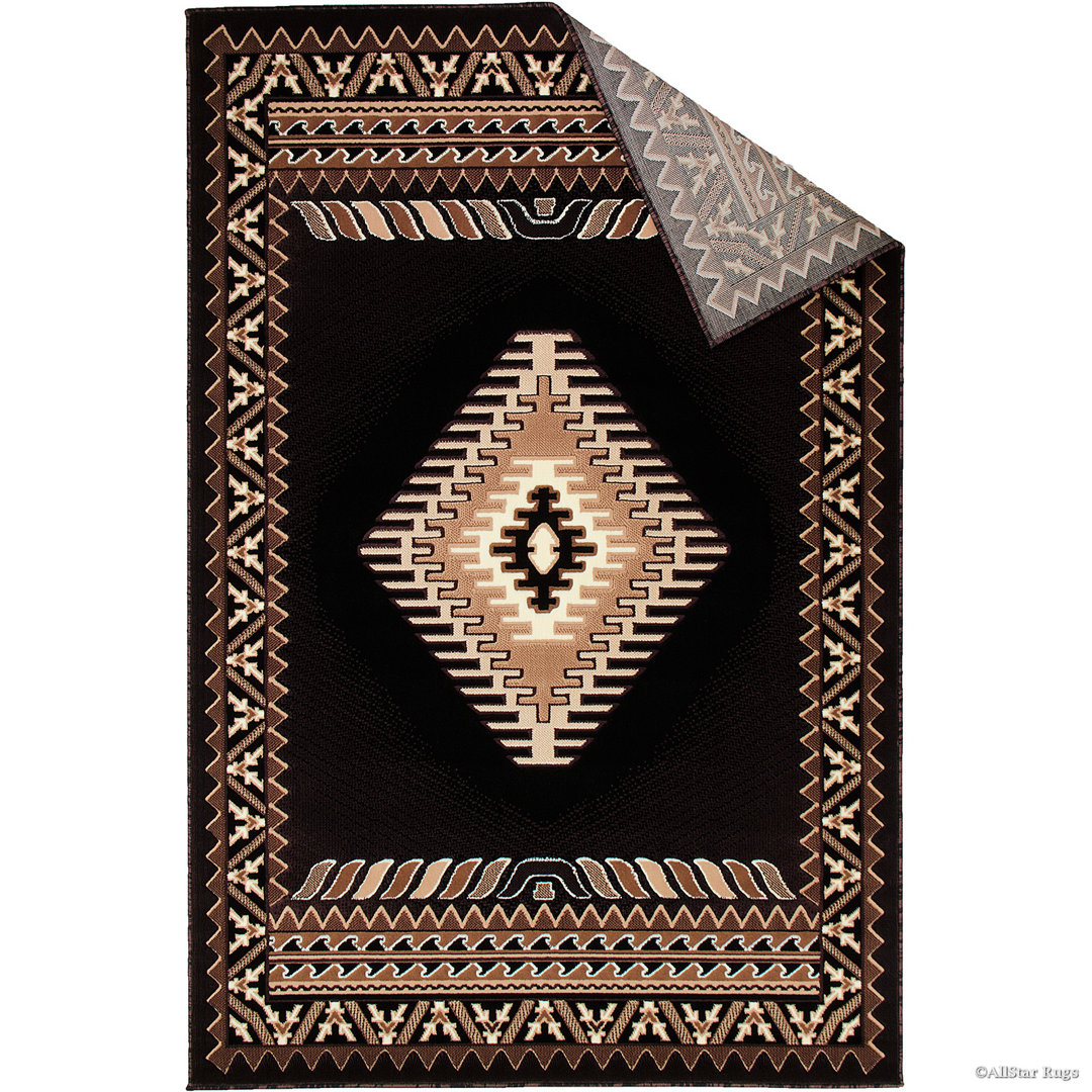 Hand-Tufted Black/Brown Area Rug AllStar Rugs Rug 