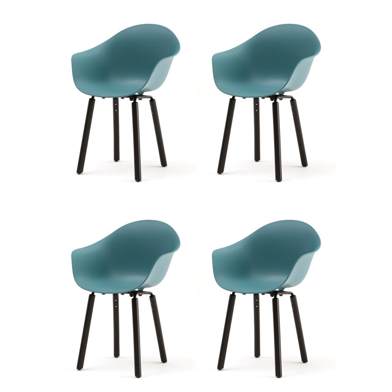 Fauteuil TA (ensemble de 4), Bleu océan / noir