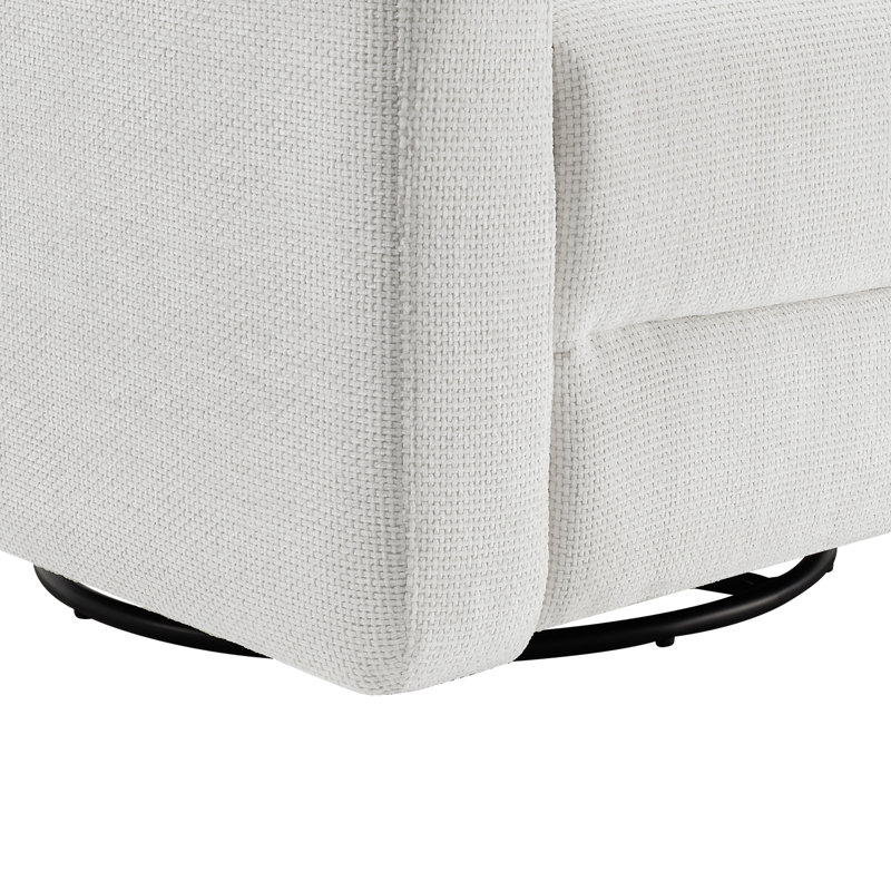 Olmas 33.5 Wide Modern & Supper Soft High Back Power Swivel Rocker Recliner with USB Charger, Cream