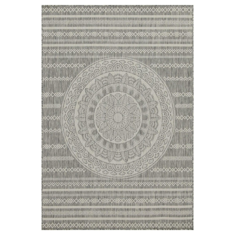 Tapis argenté intérieur / extérieur Sunshine, Rectangle 7 pi 10 po x 10 pi 3 po