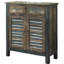 Console de 35,7 pouces de hauteur avec rangement rectangulaire en chêne antique et bleu sarcelle