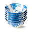 Ensemble de 6 bols en porcelaine bleu Gabrielle